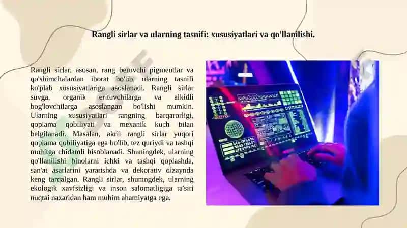 Rangli sirlar va ularning tasnifi 3