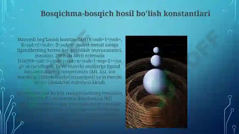 Bosqichma-bosqich hosil bo'lish konstantlari 3