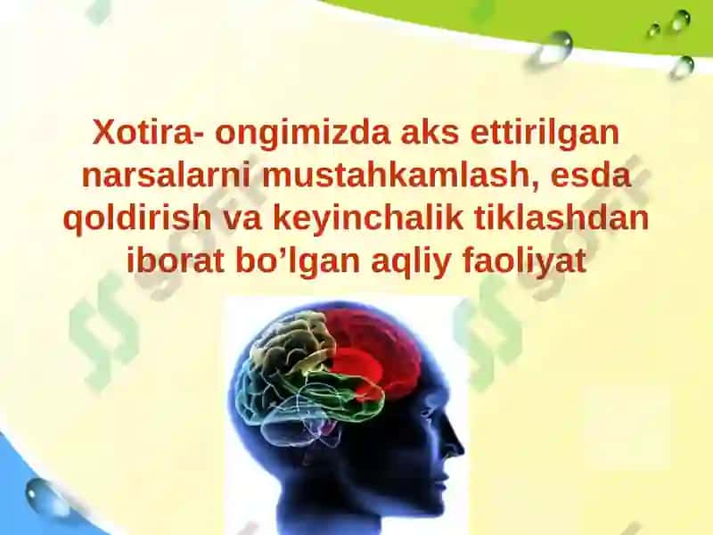 XOTIRANI RIVOJLANTIRISH METODLARI 3