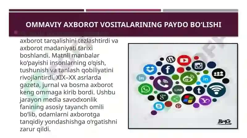 MEDIA SAVODXONLIK VA AXBOROT MADANIYATI FANINING TARIXIY EVOLYUTSIYASI 3