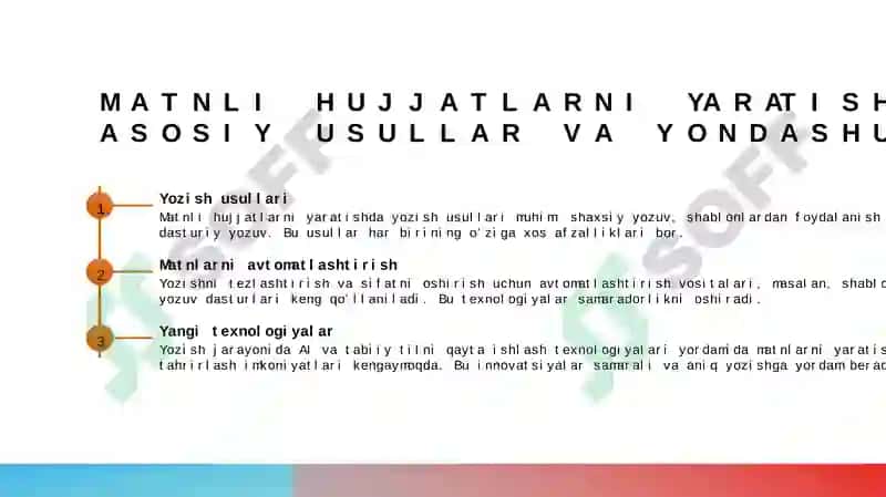 Matnli hujjatlar bilan ishlash 3