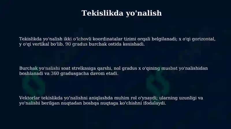 Tekislikda va fazoda orientatsiya 3