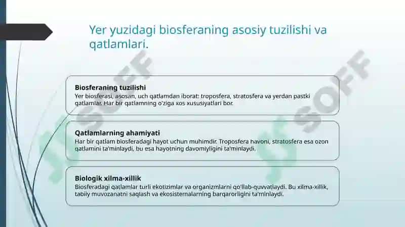 Yerning biosfera qobigʻini tuzilishi 3