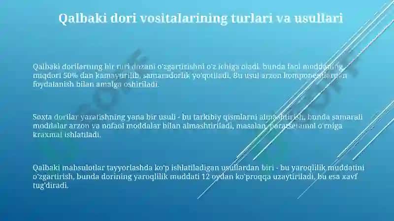 Qalbaki dori vositalari 3