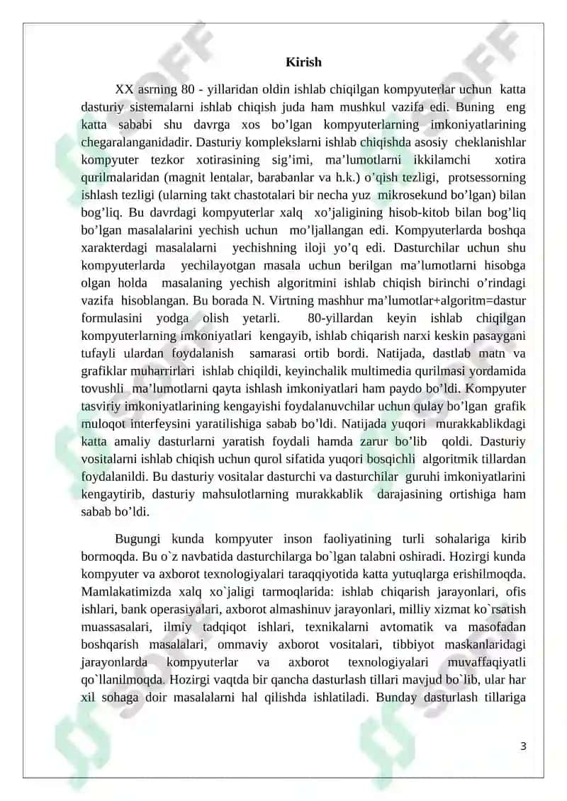 Algoritmik tillar va dasturlash kurs ishi 3