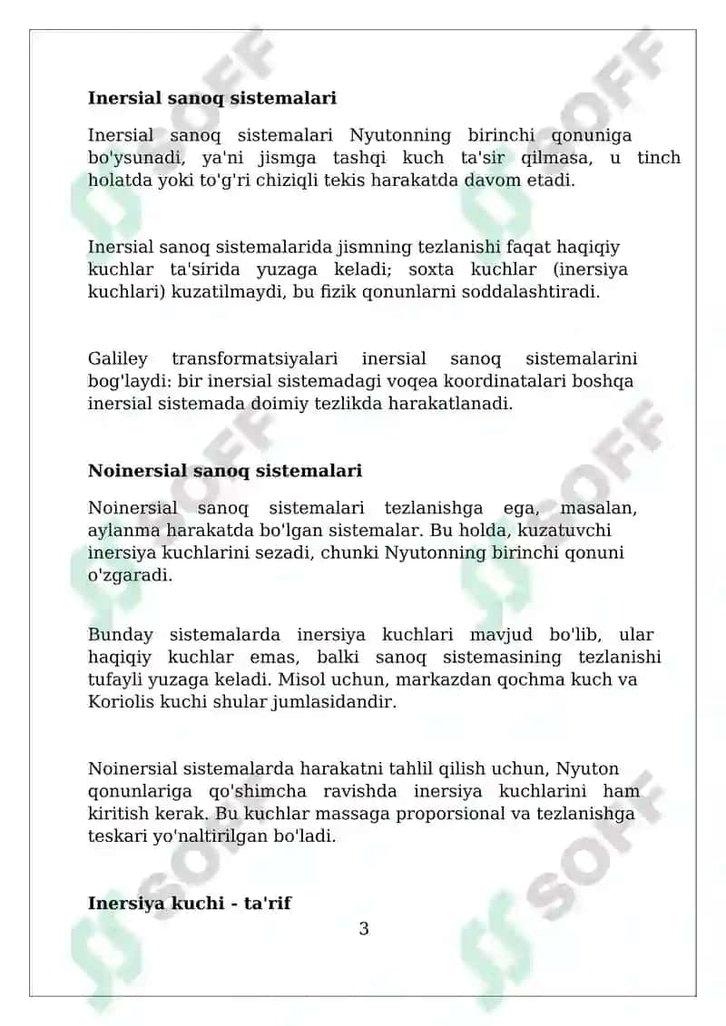 Inersial sanoq sistemalari 3