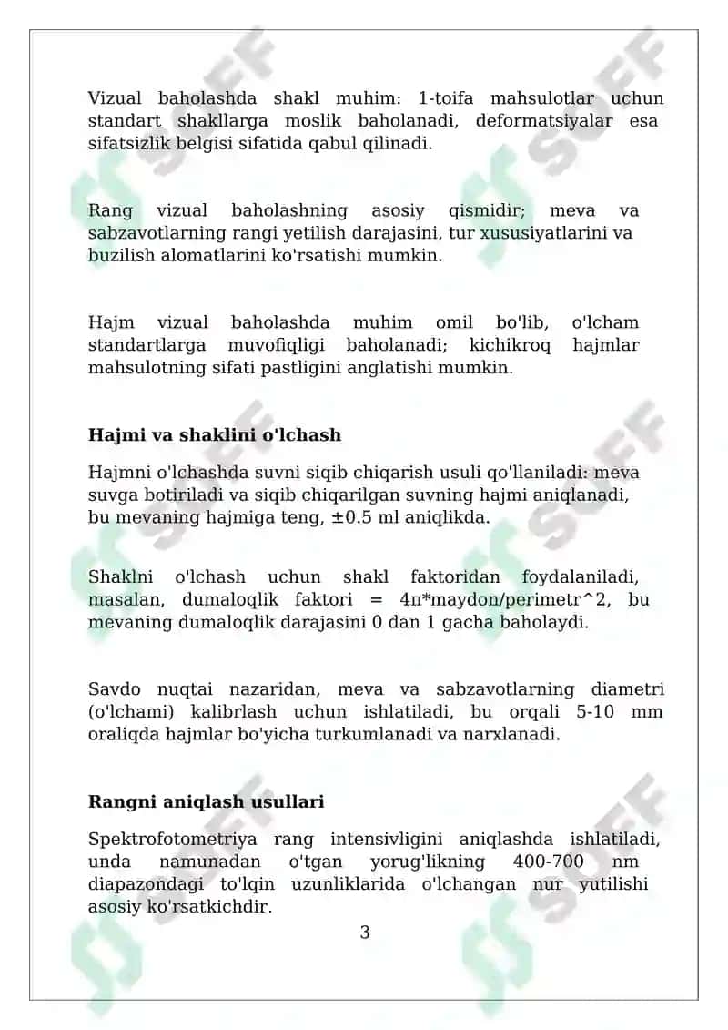 Meva-sabzavotlatning sifatini aniqlash usullari 3