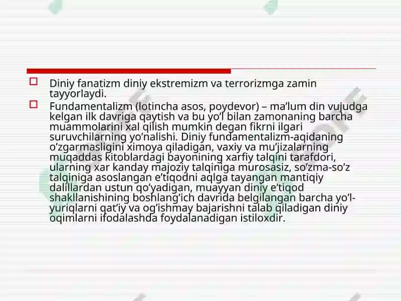 Diniy aqidaparastlikning kelib chiqishi va mohiyati 3
