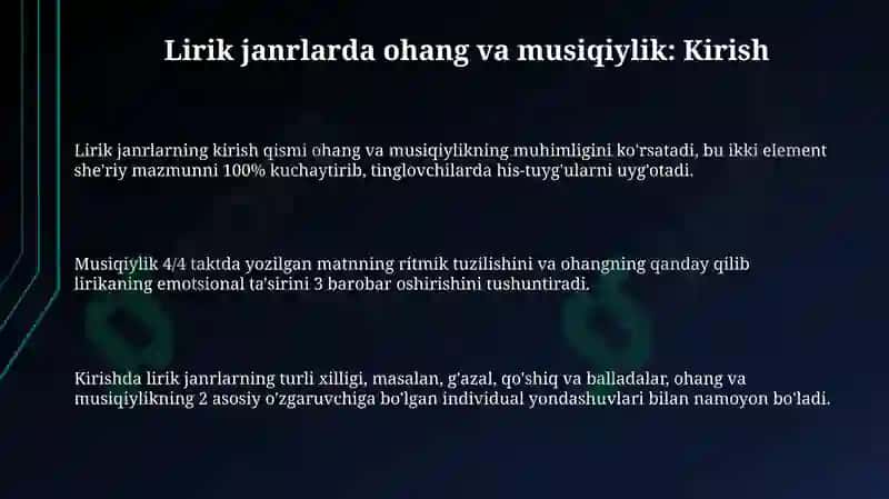 Lirik janrlarda ohang va musiqiylik 3