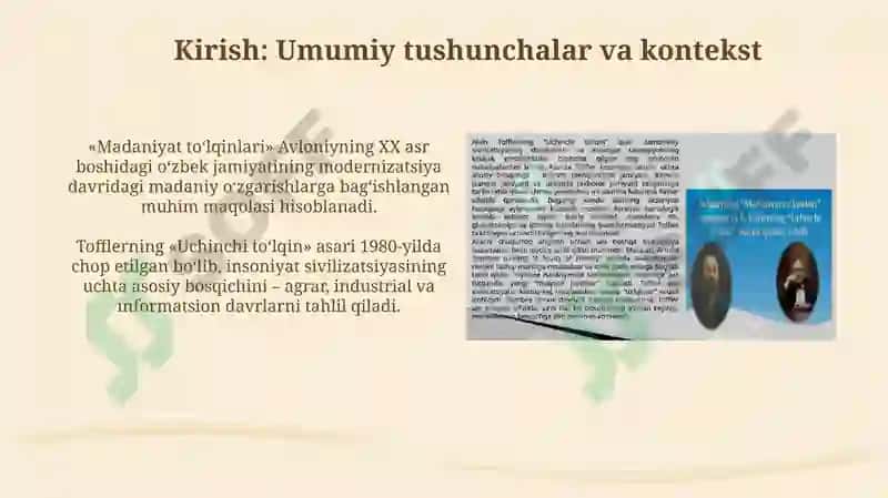 "Madaniyat to‘lqinlari" maqolasi va "Uchinchito‘lqin" 3