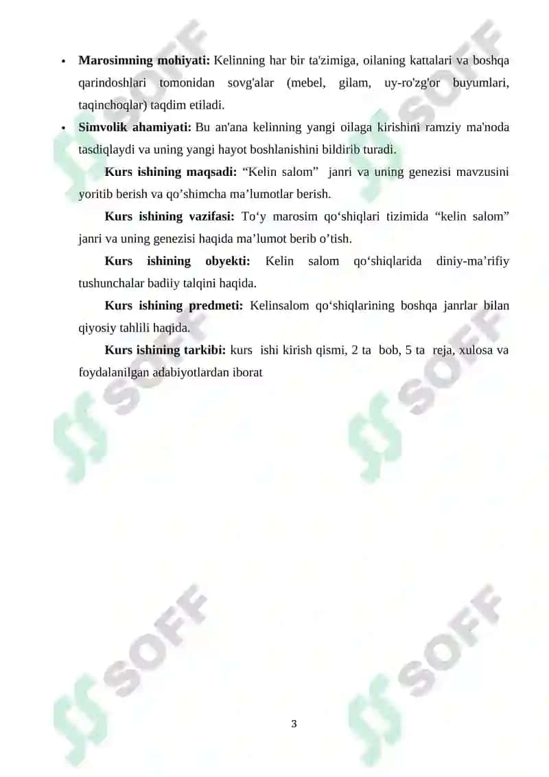 Kelin salom qo'shiqlarining marosim va musiqiy jihatlari 3