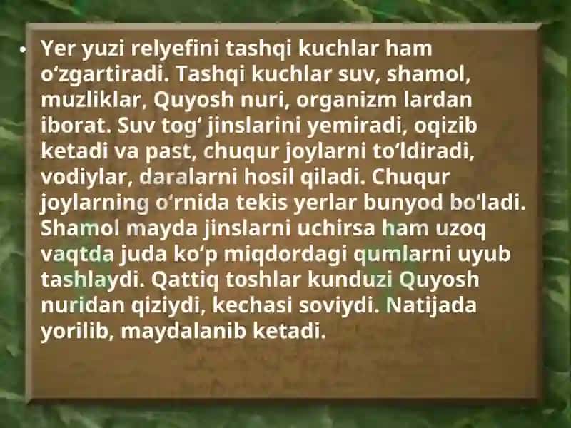 Yer yuzi relyefining asosiy shakillari 3