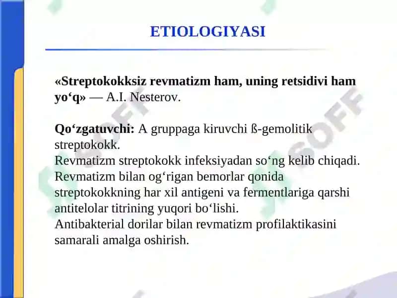 REVMATIZM.MITRAL KLAPAN YETISHMOVCHILIGI.CHAP ATRIOVENTRIKULYAR TESHIK STENOZІ. 3