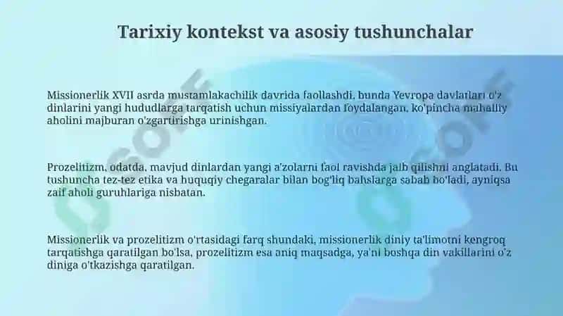 Missionerlik va Prozelitizm 3