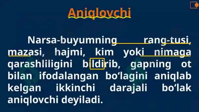 Aniqlovchi 3