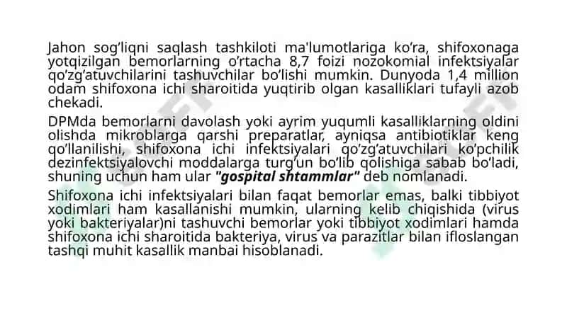 Kasalxona ichida tarqaluvchi (yatrogen) yuqumli kasalliklar qo‘zg‘atuvchilari va ularni laboratoriya tashxislari 3