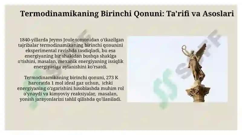 Termodinamikaning Birinchi Qonuni 3