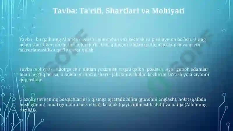 Gʻazzoliyning tavba asarida asosidadin va axloq 3