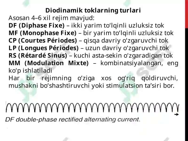 DIODINAMIK TOKLAR BILAN DAVOLASH USULI 3