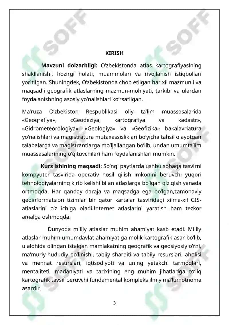 O‘ZBEKISTON MILLIY ATLASI, MOXIYATI, TARTIBI VA MAZMUNI 3