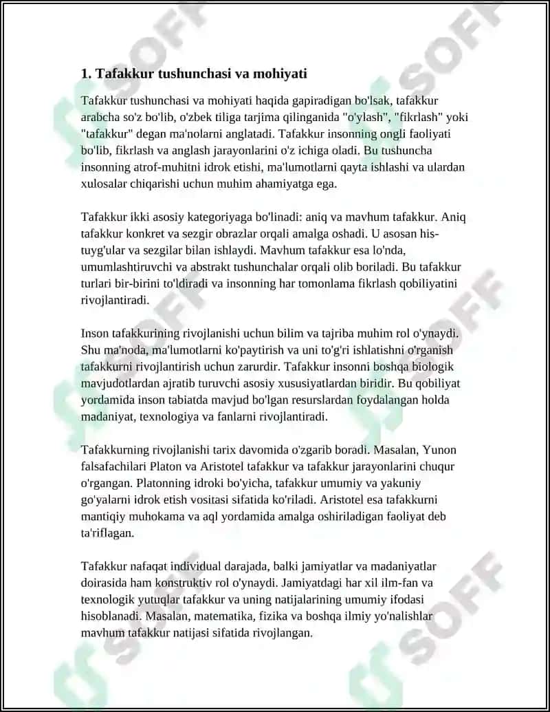 TAFAKKUR OPERATSIYALARI 3