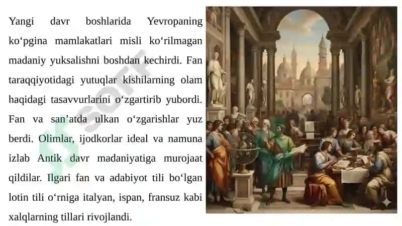 GUMANIZM: G‘ARBIY YEVROPADA YANGI DAVR MADANIYATI VA FANI 3