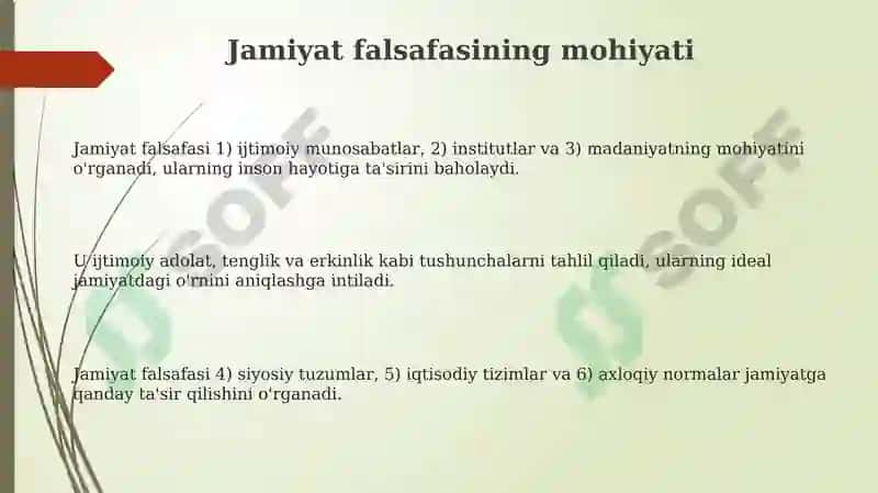 Jamiyat falsafasi 3