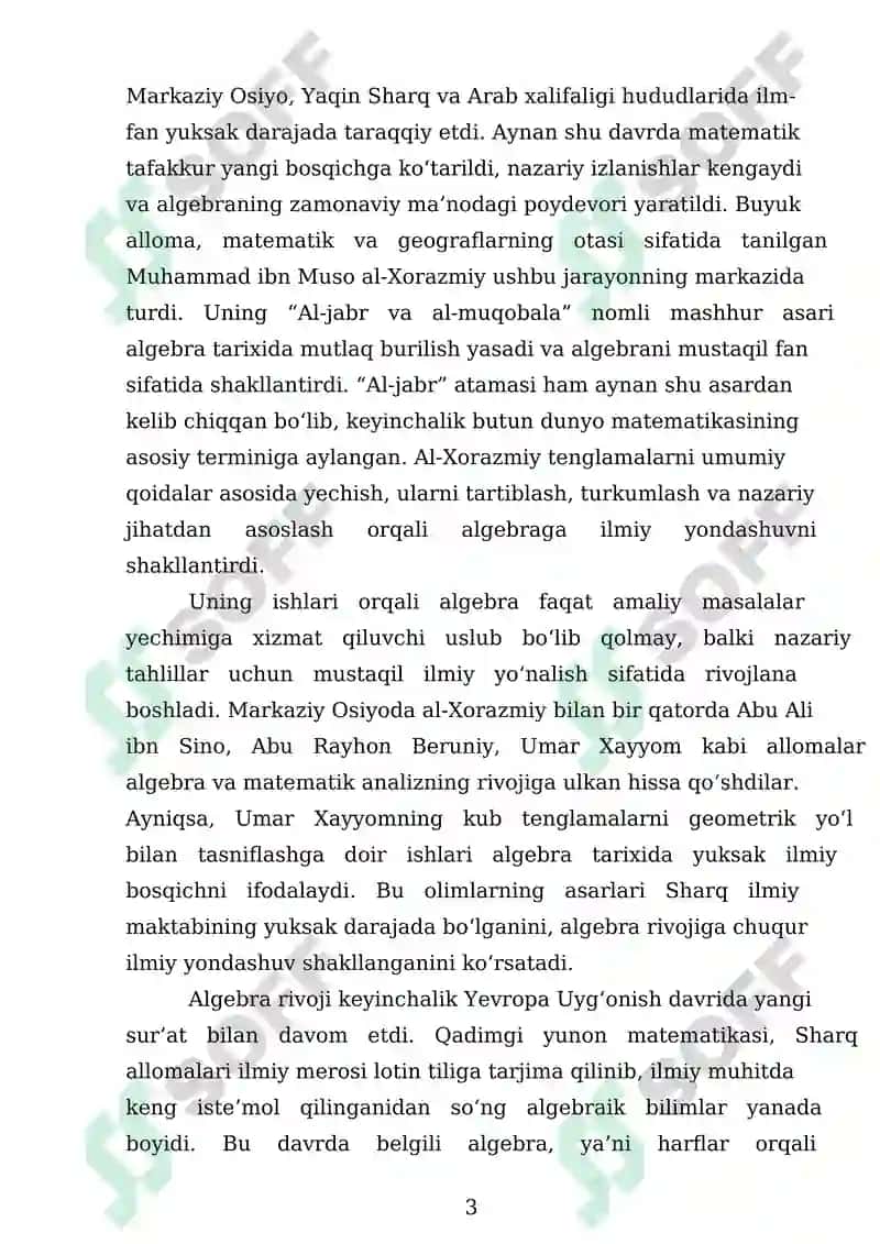 ALGEBRA FANINING VUJUDGA KELISHI VA RIVOJLANISHI 3