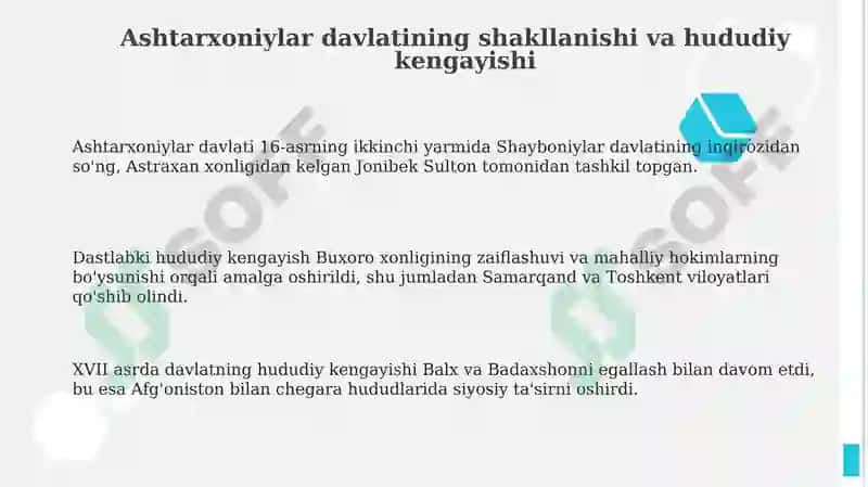 Ashtarxoniylar davlati tarixiy geografiyasi 3