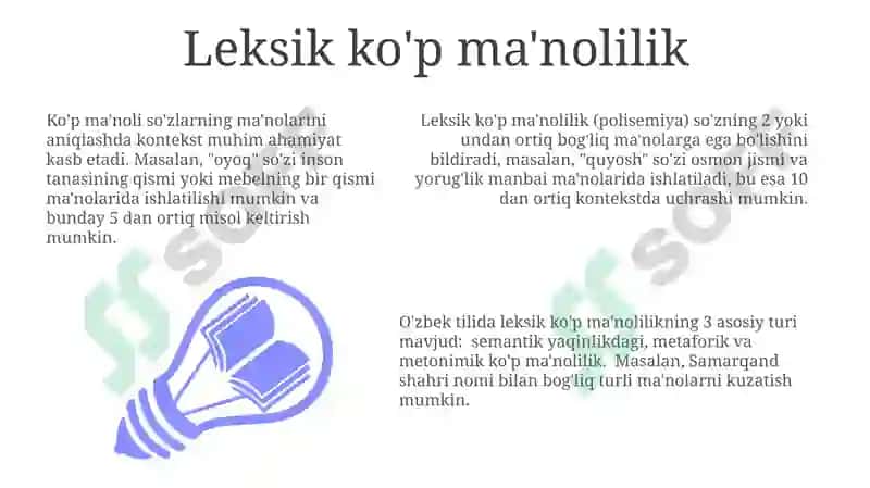 Ko'p ma'nolilik turlari 3