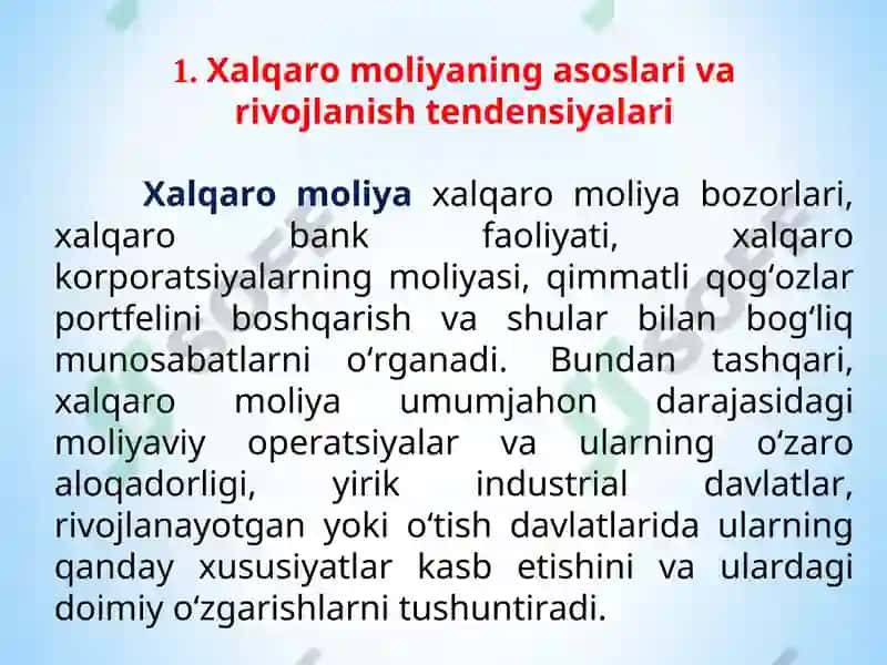 Xalqaro moliya 3