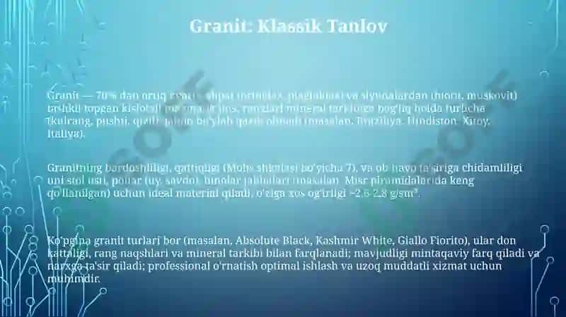 Tabiiy tosh materiallari va ularning turlari 3