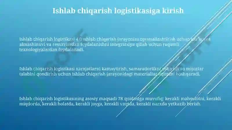 Ishlabchiqarishlahistikasi 3