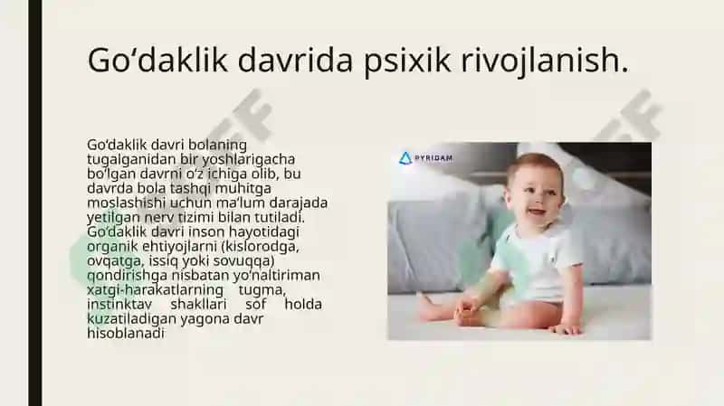 Bolalik davri psixik rivojlanish bosqichlar 3
