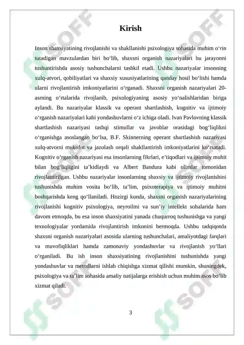Shaxsni organish nazariyalari 3