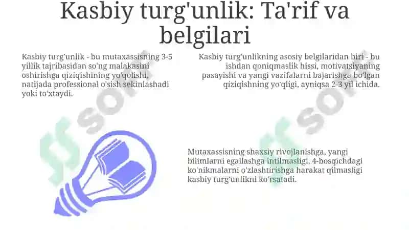 Kasbiy turg'unlik: sabablari va oqibatlari 3