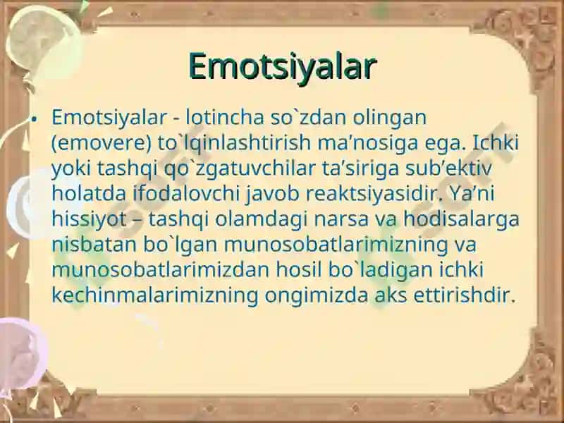 Emotsiyalar va Hissiyot 3