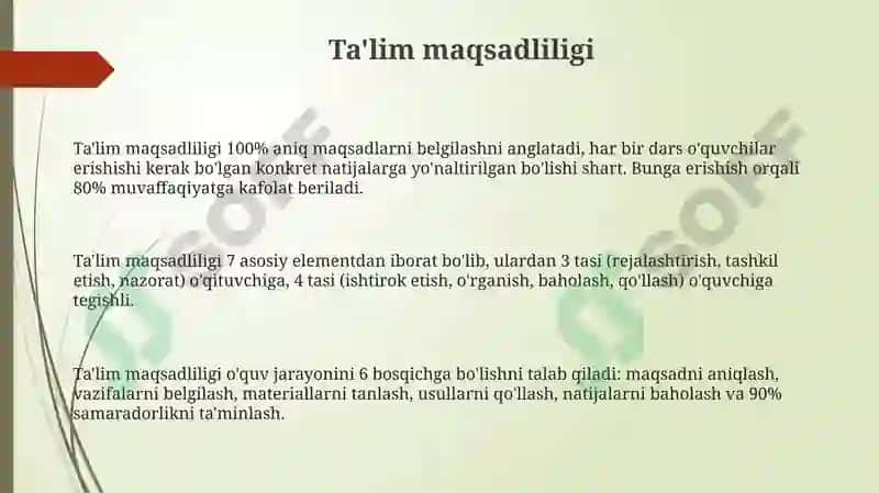 Ta'limning asosiy didaktik tamoillari 3