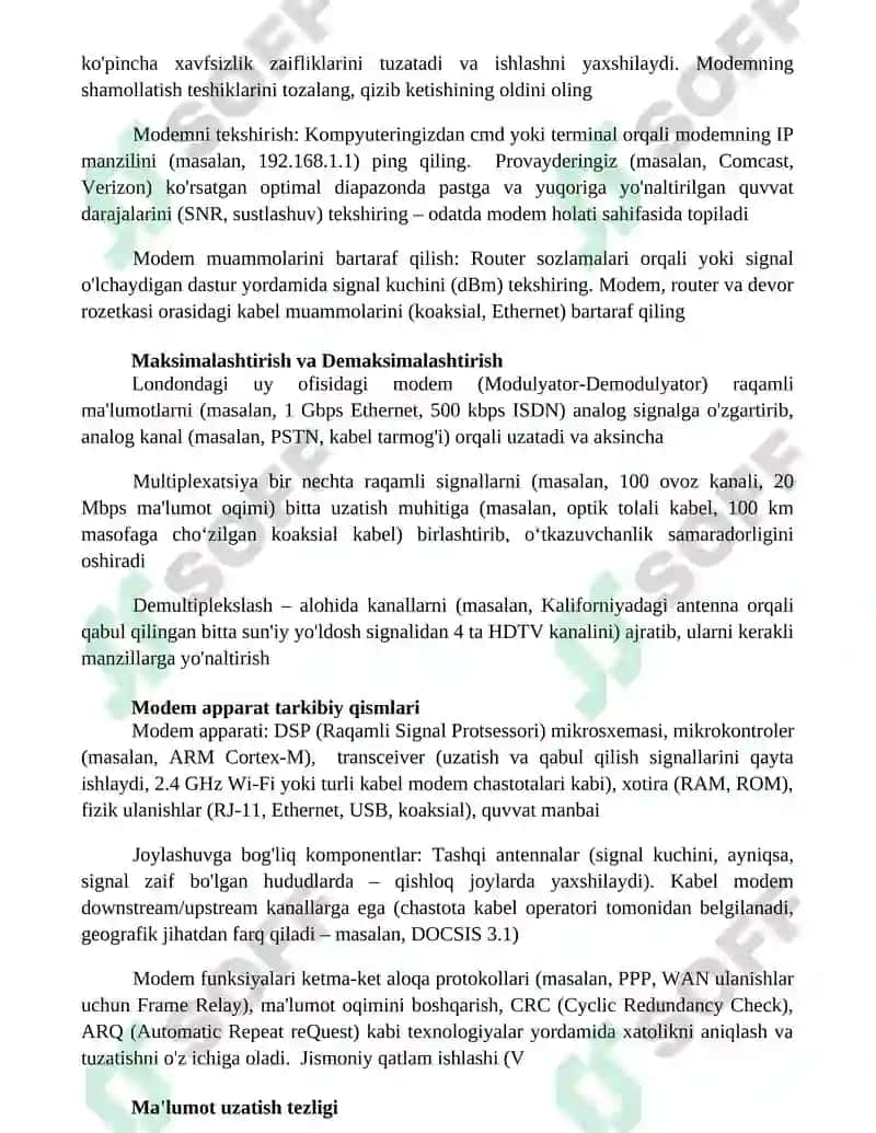 Modem qurilmasi vazifasi 3