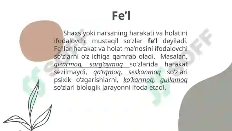 Fe’lning vazifadosh shakllari 3
