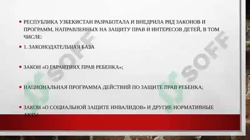Социальная защита психического и физического развития детей и подростков в Республике Узбекистан 3
