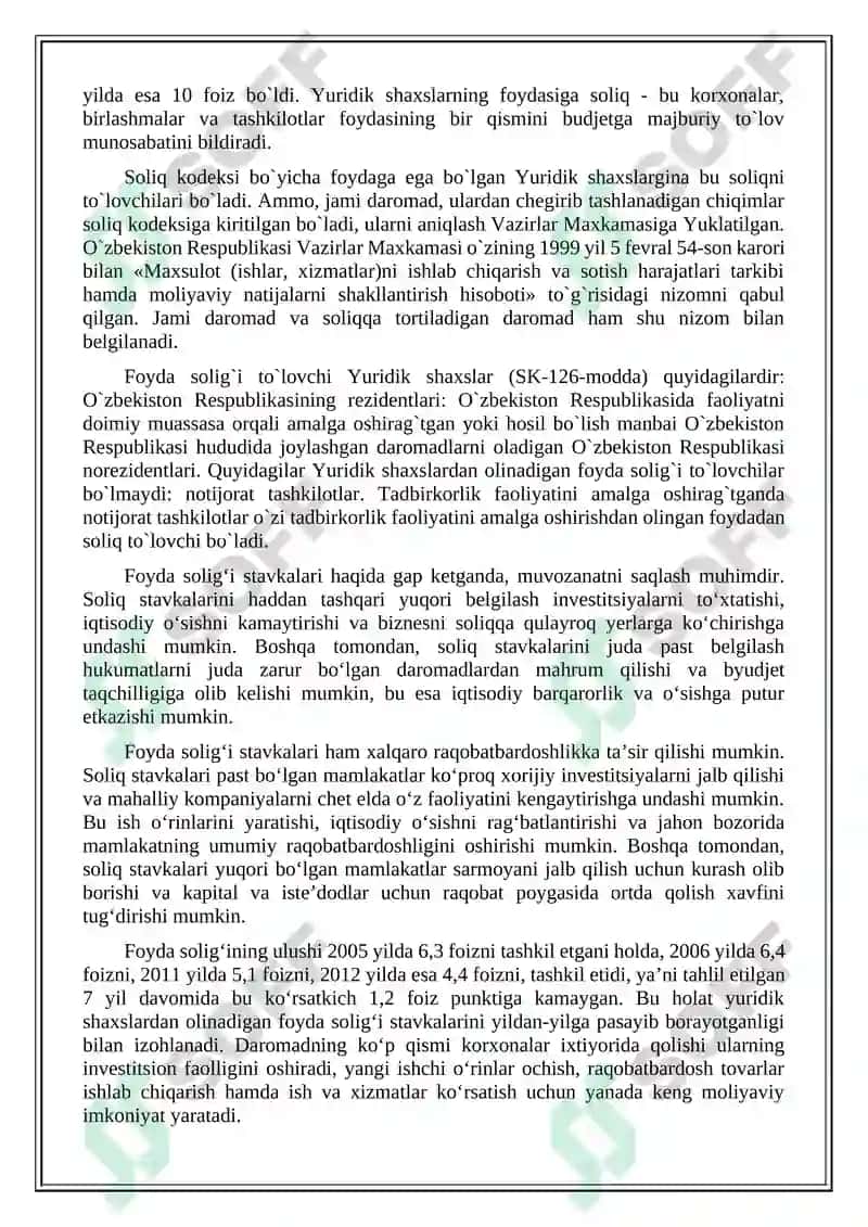 Yuridik shaxslardan olinadigan foyda solig‘i 3