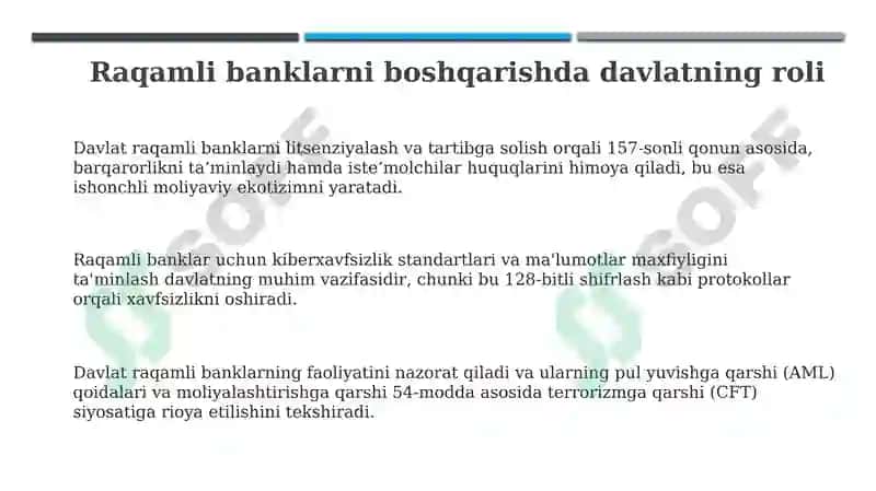 Raqamli banklarni boshqarishda davlantning roli 3
