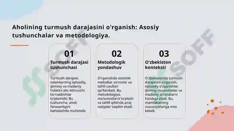 Aholining turmush darajasini o'rganish 3