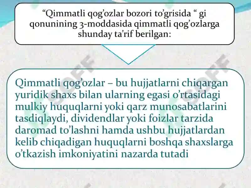 Qimmatli qog’ozlar va ularning turlari 3