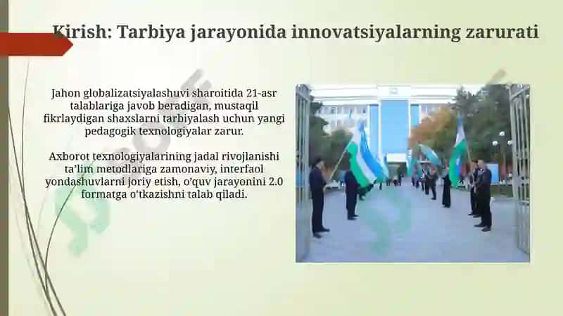 Tarbiya jarayonida innovatsiyalarga yo'l ochish 3