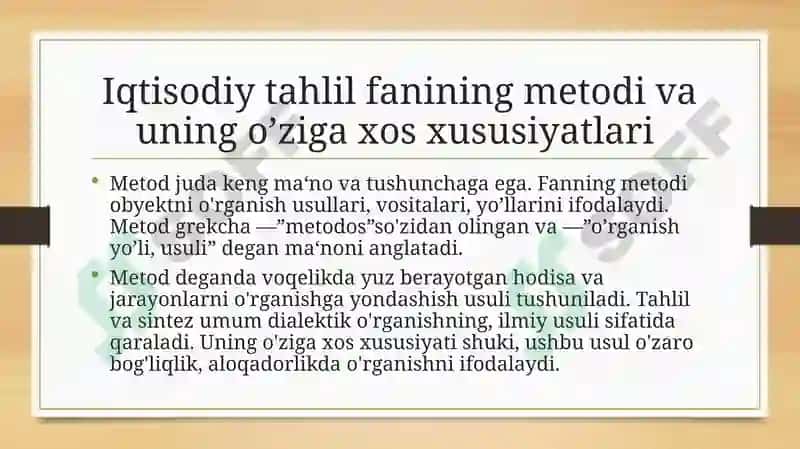 Iqtisodiy Tahlilning Metodi va Usullari 3