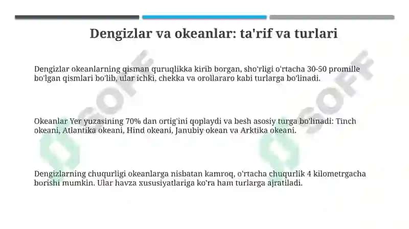 Dengizlar va Okeanlar 3