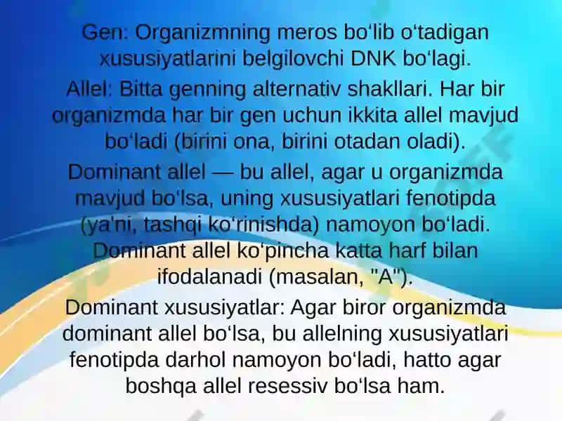 Allel gen va ularning oʻzaro ta'siri 3