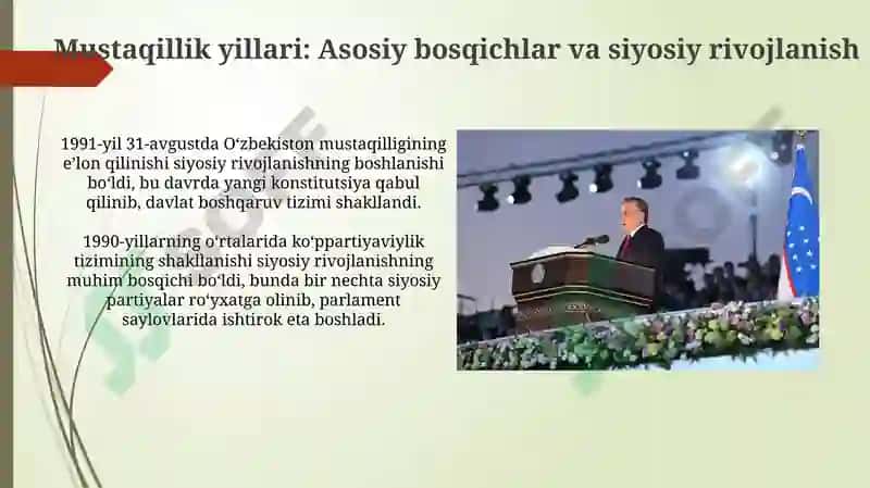 Oʻzbekiston Respublikasining Mustaqillik Yillari 3
